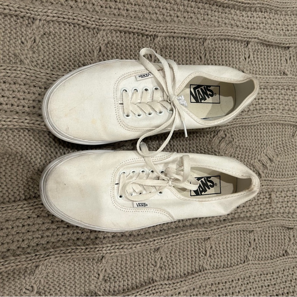 Vans Classic Off-White Canvas Lace-Up Shoes